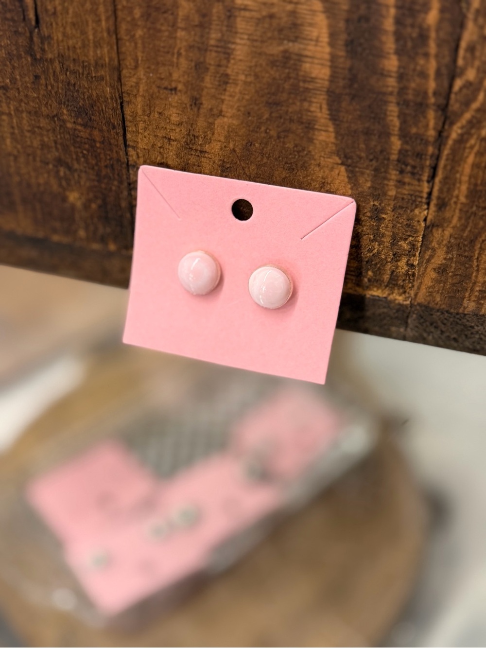 Native made Pink  stone Stud Earrings
